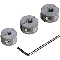 Wolfcraft 2755000 2755000-3 topes de Profundidad para Brocas diam. 6- 8- 10 mm- plata- Set de 3 Piezas